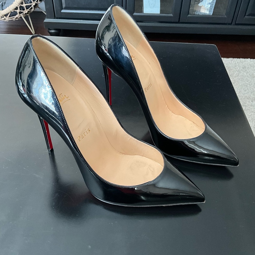 Christian Louboutin Black Patent Leather Heels So Kate